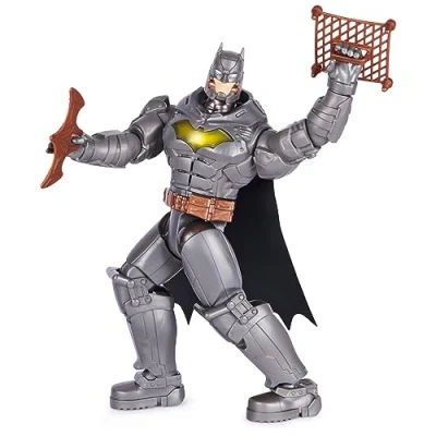 Image of DC Comics Batman 30cm Deluxe action figure with punch and throw function, 5 pieces of equipment, light sound effects, 1 unit
