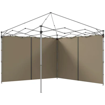 Image of Outsunny Side Panels for 3x3m or 3x6m Pop Up Gazebo with Zipped Doors Beige Pack of 2