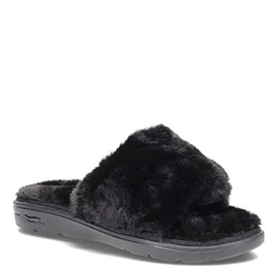 Image of Skechers Women&#039;s Arch Fit Lounge Unwind Slipper, Black Textile, 3 UK
