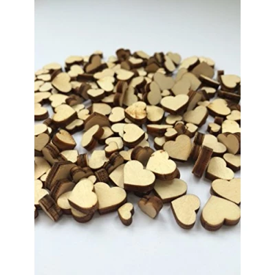 Image of [Heart Shaped] Wooden Embellishments Mixed Mini Scrapbooking Shapes for Craft