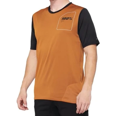 Image of 100% Ridecamp Mountain Biking Jersey All Riding Apparel, Terracotta/Black, XL