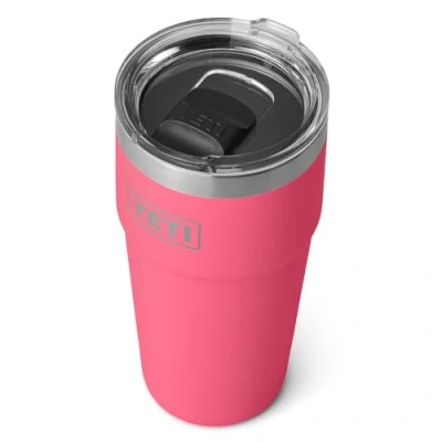 Image of YETI Rambler Cup, Vacuum Insulated Stainless Steel Stackable Cup with Magslider Lid, Tropical Pink, 20 oz (591 ml)