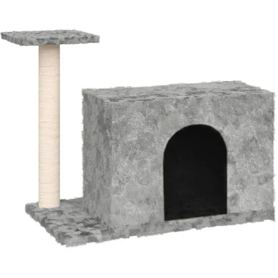 Image of vidaXL Cat Tree with Sisal Scratching Post Light Grey 51 cm