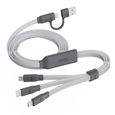 Image of PZOZ Multi Charger Cable 3 in 1 Type C Charging Cable[100W] Lightning [27W] Micro USB [10W] for iPhone 16 15 14 iPad Pro MacBook Samsung