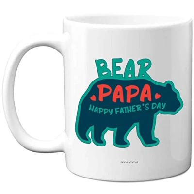 Image of Daddy Gifts Papa Bear Dad Birthday Mug Present from Son Daughter, Fathers Day Gifts, Christmas Mug, Secret Santa Gift, 11oz Ceramic Dishwasher Safe Coffee Mugs Cup