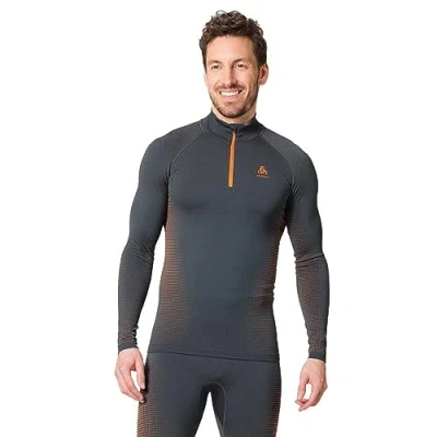 Image of Odlo Men Functional long sleeve shirt with zipper PERFORMANCE WARM ECO, india ink, M