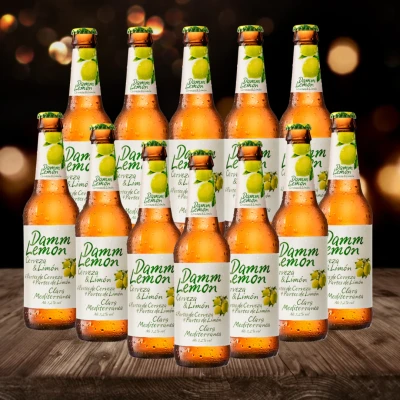 Image of Damm Lemon Cerveza &amp; Limon Radler 330ml Bottles 3.2% ABV (12 Pack)