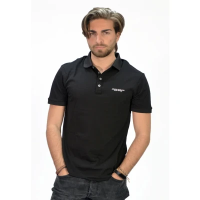Image of Armani Exchange Men&#039;s 4 Buttons Polo Shirt, Blue, XL UK