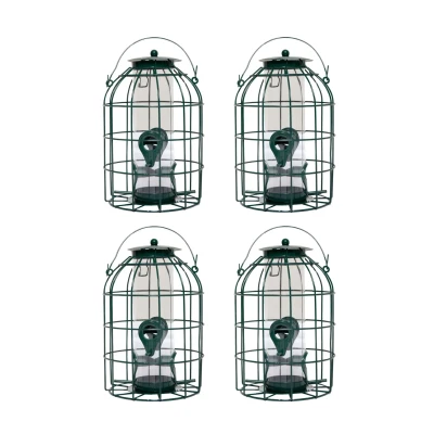 Image of Pack of 4 Wild Bird Seed Feeder Cage with Squirrel Guard