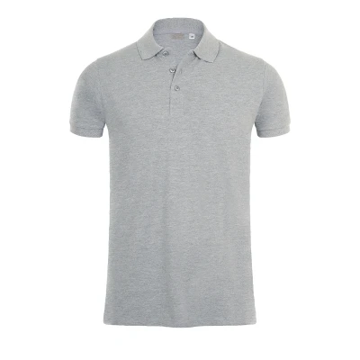 Image of SOLS Mens Phoenix Short Sleeve Pique Polo Shirt (Grey Marl) Size Large