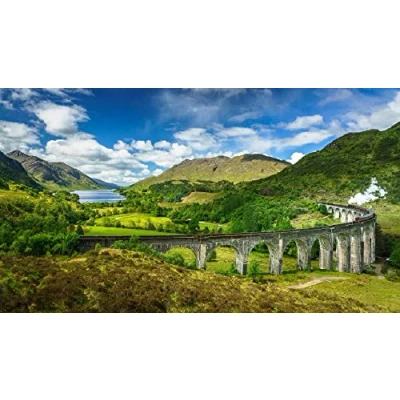 Image of znwrr Glenfinan Viaduct Scotland DIY 5D Diamond Painting by Number Unique Kits Home Wall Decor Crystal Rhinestone 30x40cm