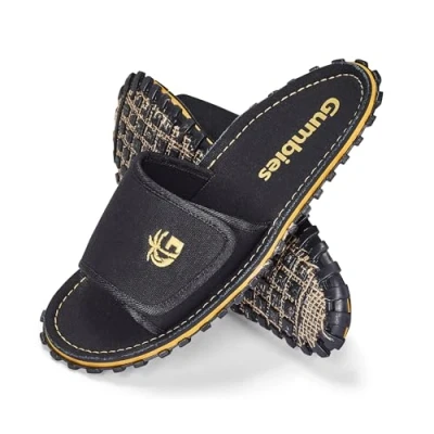 Image of Gumbies Strider Unisex Slides, with Supersoft Cotton Adjustable Strap, Footbed &amp; Recycled Rubber Sole Comfort Guaranteed Grey EU42