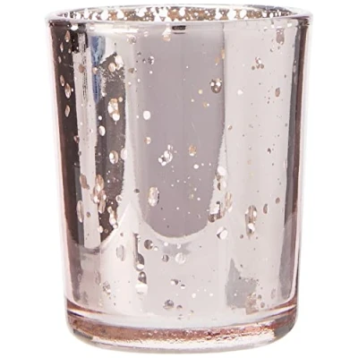 Image of CLUB GREEN Glass SM.Rose Candle Holder 55X65MM, Rose Quartz, 23.5 x 18 7.5 cm