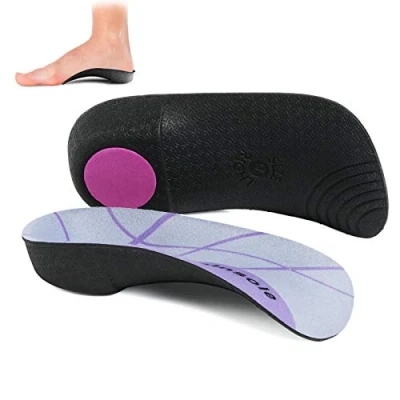 Image of Plantar Fasciitis 3/4 Length Insoles, High Arch Supports Orthotic Men/Women, 1 Pair, Flat Feet, Over Pronation, Heel Spur Pain Relief Shoe Inserts for Walking Running Sport