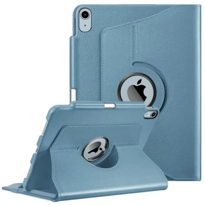 Image of FINTIE Rotating Case for iPad Air 11 inch (2024) M2, 6th / 5th 4th Generation (2024/2022/2020) [360 Rotating] Adjustable Stand Cover with Pencil Holder, Mist Blue