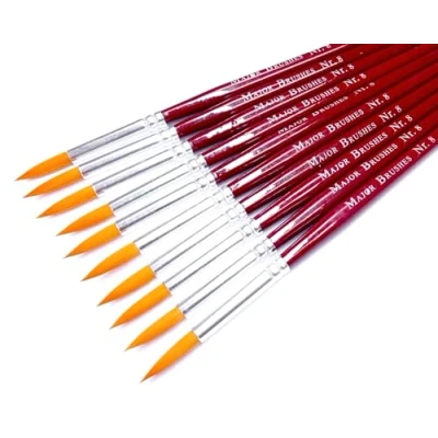 Image of Major Brushes Sable Substitute Brush Size 8 Set of 10