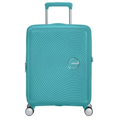 Image of American Tourister Soundbox Spinner S Expandable Carry On Luggage, 55 cm, 41 L, Turquoise (Turquoise Tonic)