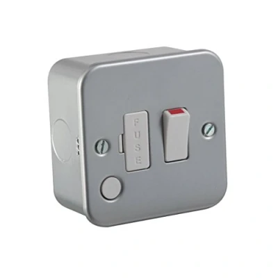 Image of KnightsBridge 13A Rated Switched Metal Clad Fused Connection Spur Unit &amp; Flex Outlet