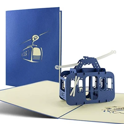 Image of Ski gift, pop up card, voucher for skiers, travel voucher, T11