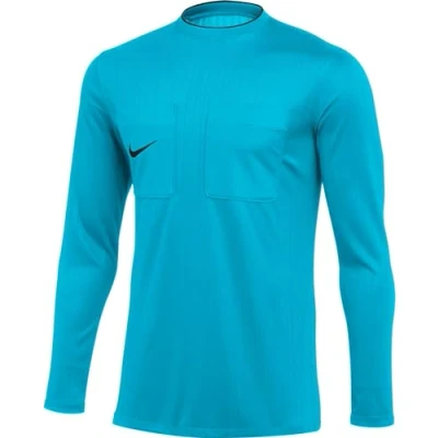 Image of NIKE DH8027 447 M NK DF REF II JSY LS T Shirt Men&#039;s Chlorine Blue/Black Size S