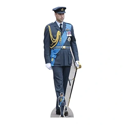 Image of Star Cutouts SC4213 Prince William RAF Uniform Lifesize Cardboard Cutout With Mini