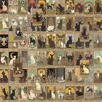 Image of 72Pcs Tarot Stickers Laptop Car Scrapbook Phone Skateboard Suitcase Luggage Bike Vinyl Waterproof Aesthetic Personalised for Teens Boys Girls Adults Children