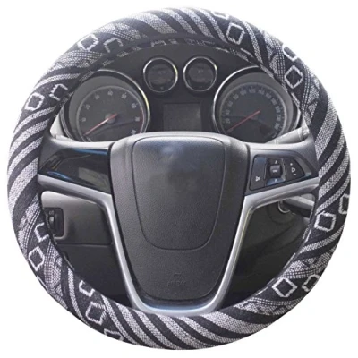 Image of Istn 2018 Ethnic Style Coarse Flax Cloth Automotive Steering Wheel Cover Anti Slip and Sweat Absorption Auto Car Wrap (G, 15&#039;&#039;(fit for mostly cars))