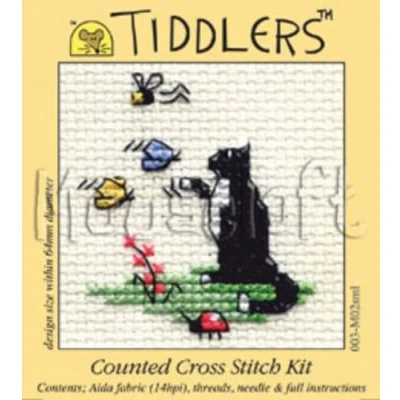 Image of Mouseloft Cross Stitch Kit Curious Cat, Tiddlers Collection
