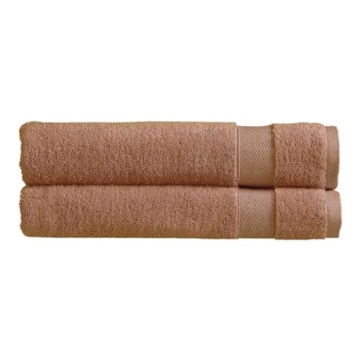 Image of Christy Refresh Bath Sheets Set of 2 Quick Dry Tonal and Stylish Soft Plush Large Bathroom Towels Absorbent Shower 100% Cotton 550GSM Machine Washable Clay