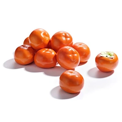 Image of Mokyler Artificial Fruits, 10 Pcs Fake Fruit Persimmon, Persimmon Model Faux Decorative Fruits for Home Party Photography Prop Decoration