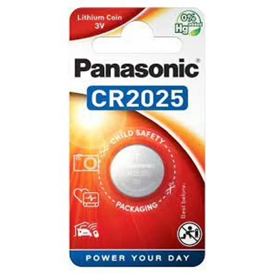 Image of Panasonic CR2025 Lithium 3 Volt Battery card of 6