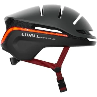 Image of LIVALL EVO21 Smart Cycle Helmet with Lighting, 360 Degree Visibility, Fall Detection and SOS Alert, Dark Night, L (58 62cm)