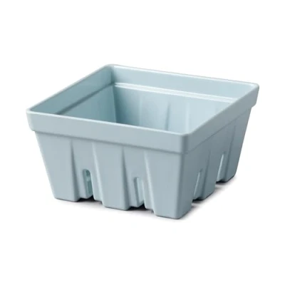 Image of Zeal Fridge Storage Box for Fruits and Berries, Melamine Kitchen Container Wash Serve Berry Colander Box, 12cm (Duck Egg Blue)