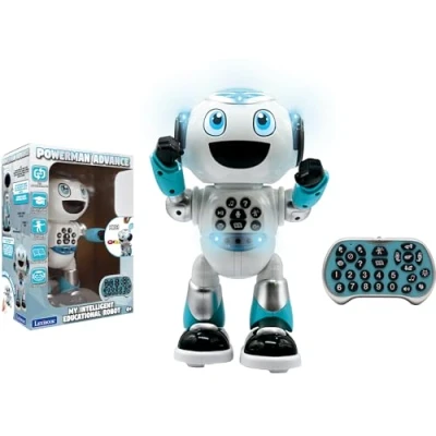 Image of LEXIBOOK Powerman Advance Remote control robot, interactive and educational toy for children, walks, dances, plays music, makes tells stories, quizzes, STEM programmable ROB28EN