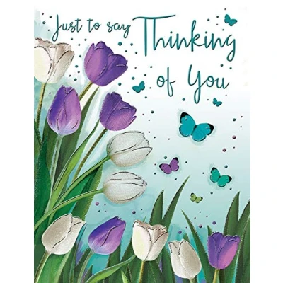 Image of Regal Publishing Occasion Card Thinking of You 8 x 6 inches, C80134, bluegreengrey
