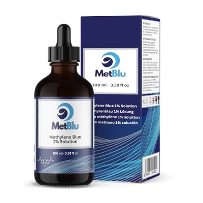 Image of 100 ml Premium Methylene Blue 1% Solution USP Grade 99.9% Pure Independently Lab Tested &amp; Certified Pharmaceutical Quality in Protective Glass Bottle Precision Dropper Included