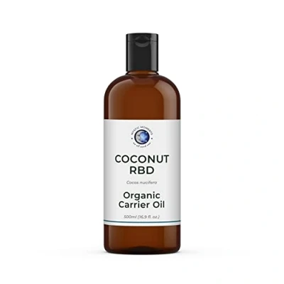 Image of Mystic Moments Organic Coconut RBD Carrier Oil 500ml Pure &amp; Natural Perfect For Hair, Face, Nails, Aromatherapy, Massage and Dilution Vegan GMO Free