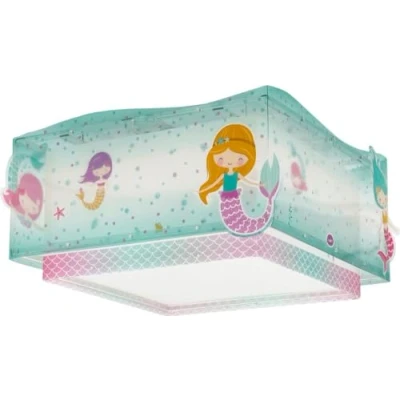 Image of Dalber Children&#039;s Mermaids Ceiling Light Turquoise