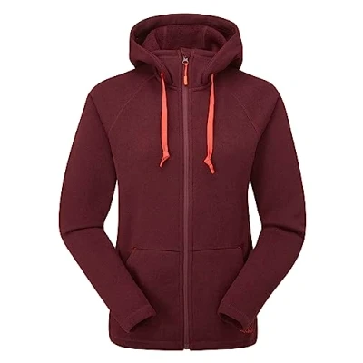 Image of Rab Women’s Serren Hoody Midweight Full Zip Fleece for Trekking, Climbing, &amp; Casual Use Deep Heather 12