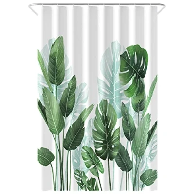 Image of Loti Living Anti Mould Shower Curtain 120 x 200 cm Strelitzia Polyester Includes Rings Curtains Bath