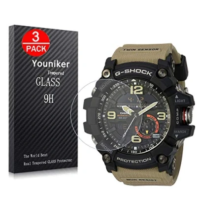 Image of Youniker 3 Pack Compatible with Casio GG 1000 Screen Protector Tempered Glass Men&#039;s G Shock GG1000 Watch Foils 9H 0.3MM Anti Scratch