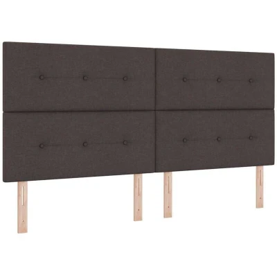 Image of vidaXL Headboard Button Tufted Dark Brown 200 cm Fabric