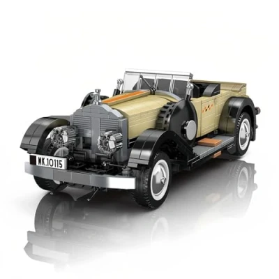 Image of TRavesty Technology Classic Retro Car Building Block Set, 897 Pieces Pull back Vintage Kit, Collectible Sports Model Race Construction Toys for Adults Teen