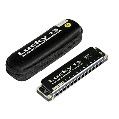 Image of East top Lucky 13 Bass Plus Blues Harmonica Holes Diatonic Harp Mouth Organ Professional Musical Instruments PowerDraw B key for Adults