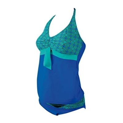 Image of Zoggs Women&#039;s Fairhaven Maternity Tankini Blue, 32/8 Inch