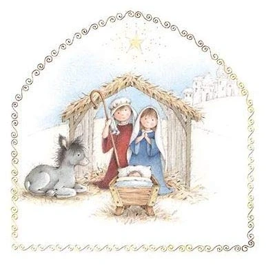 Image of Pack of 6 Artistic Charity Christmas Cards (PH CHPT0010) The Nativity Sold in Aid Age UK, British Heart Foundation, Greenfingers Charity, National Autistic Society, NSPCC &amp; Tenovus