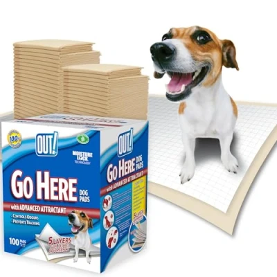 Image of OUT! Go Here Absorbent Pet and Puppy Training Pads 100