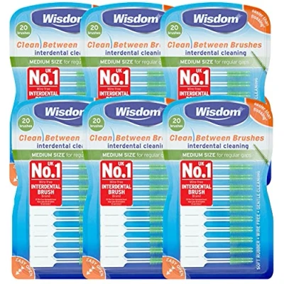 Image of Wisdom Clean Between Interdental Medium Brushes, Green, Pack of 120