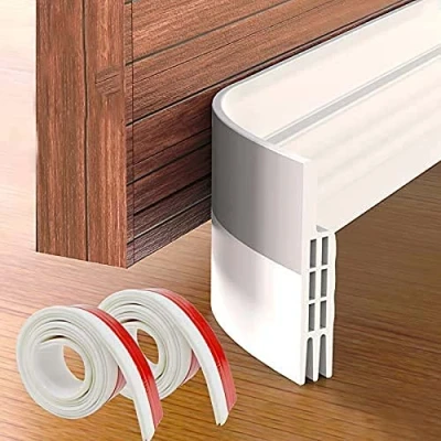 Image of Door Bottom Seal Strip Tape,Under Draft Stopper Self Adhesive Sweep Weather Stripping Soundproof Insects Proof Weatherproof Draught Excluder