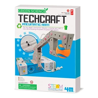 Image of 4M 403443 Green Science Techcraft Pneumatic Arm, Mixed Colours